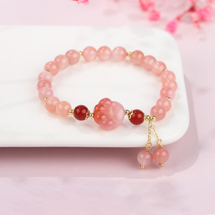 Buddha Stones天然瑪瑙猫爪足幸運を呼ぶブレスレット - 燕元瑪瑙（手首周り14～15cm） - image 1