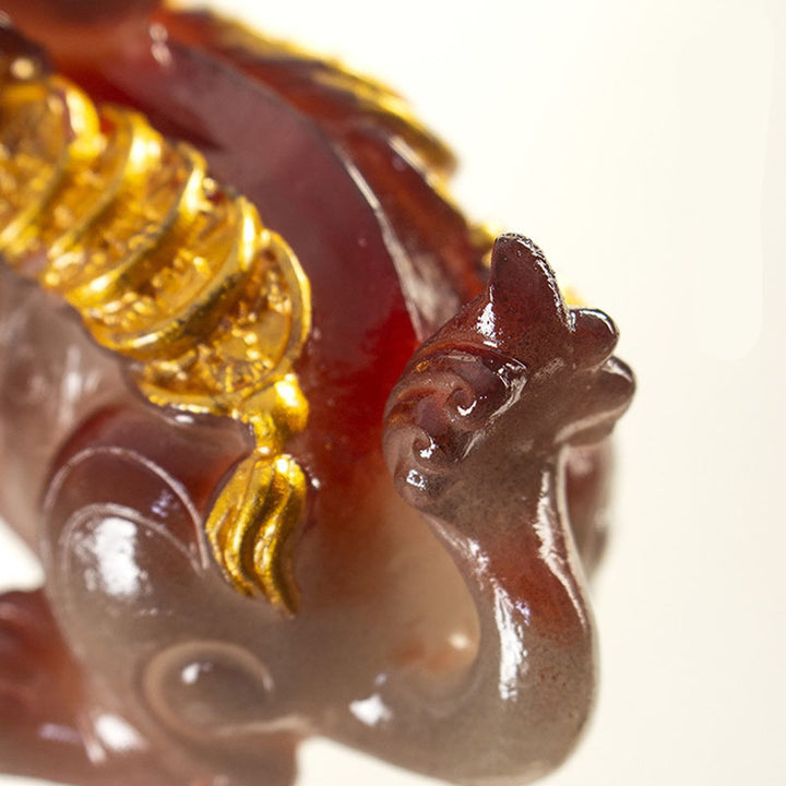 Buddha Stones色が変わる小さな貔貅 銅貨 樹脂製 ティーペット 富の家の置物 装飾 - image 4