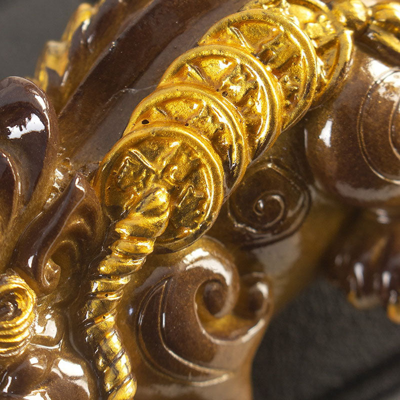 Buddha Stones色が変わる小さな貔貅 銅貨 樹脂製 ティーペット 富の家の置物 装飾 - image 8