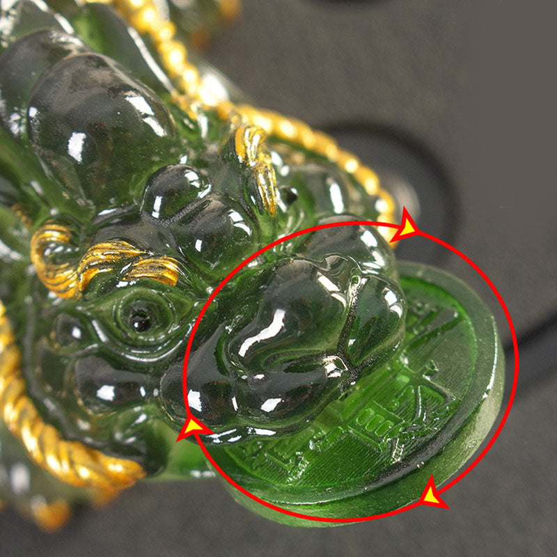 Buddha Stones色が変わる小さな貔貅 銅貨 樹脂製 ティーペット 富の家の置物 装飾 - image 12