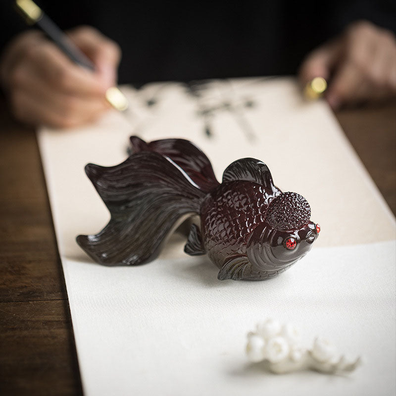 Buddha Stones色が変わる鯉 樹脂製 ティーペット 富の家の置物 装飾 - image 3