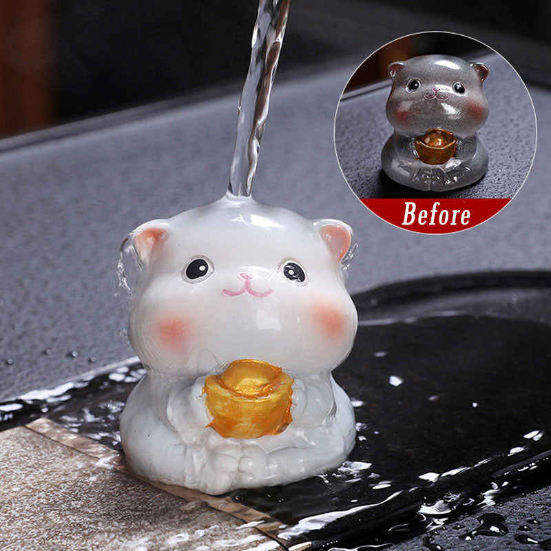 Buddha Stones色が変わる かわいい ミニ猫 樹脂 ティーペット 富 家 置物 装飾 - 灰色の猫 - 5.3×4.8×5.1cm - image 21