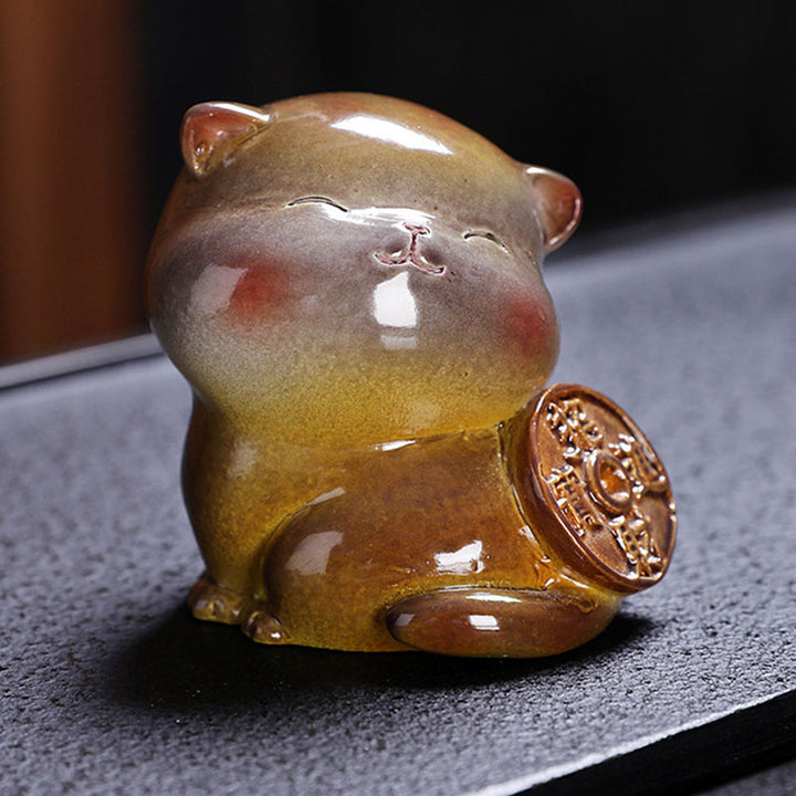 Buddha Stones色が変わる かわいい ミニ猫 樹脂 ティーペット 富 家 置物 装飾 - image 9