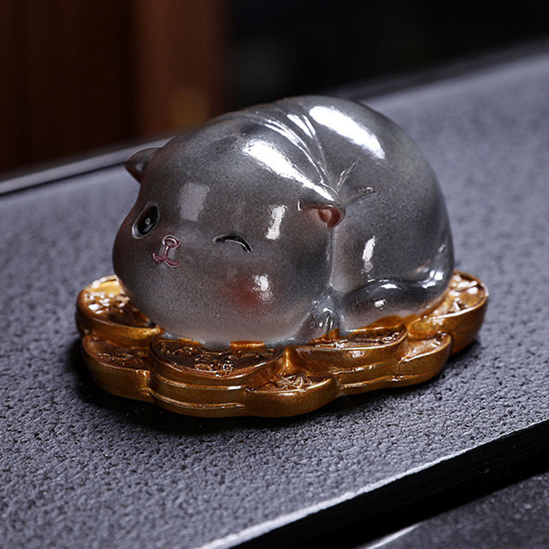 Buddha Stones色が変わる かわいい ミニ猫 樹脂 ティーペット 富 家 置物 装飾 - image 17