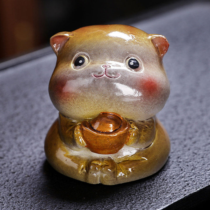 Buddha Stones色が変わる かわいい ミニ猫 樹脂 ティーペット 富 家 置物 装飾 - image 11