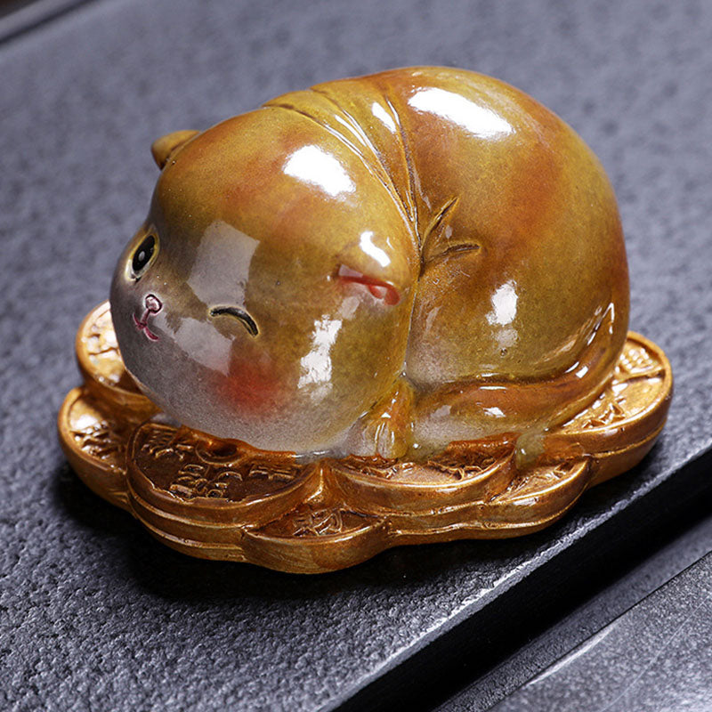Buddha Stones色が変わる かわいい ミニ猫 樹脂 ティーペット 富 家 置物 装飾 - image 6