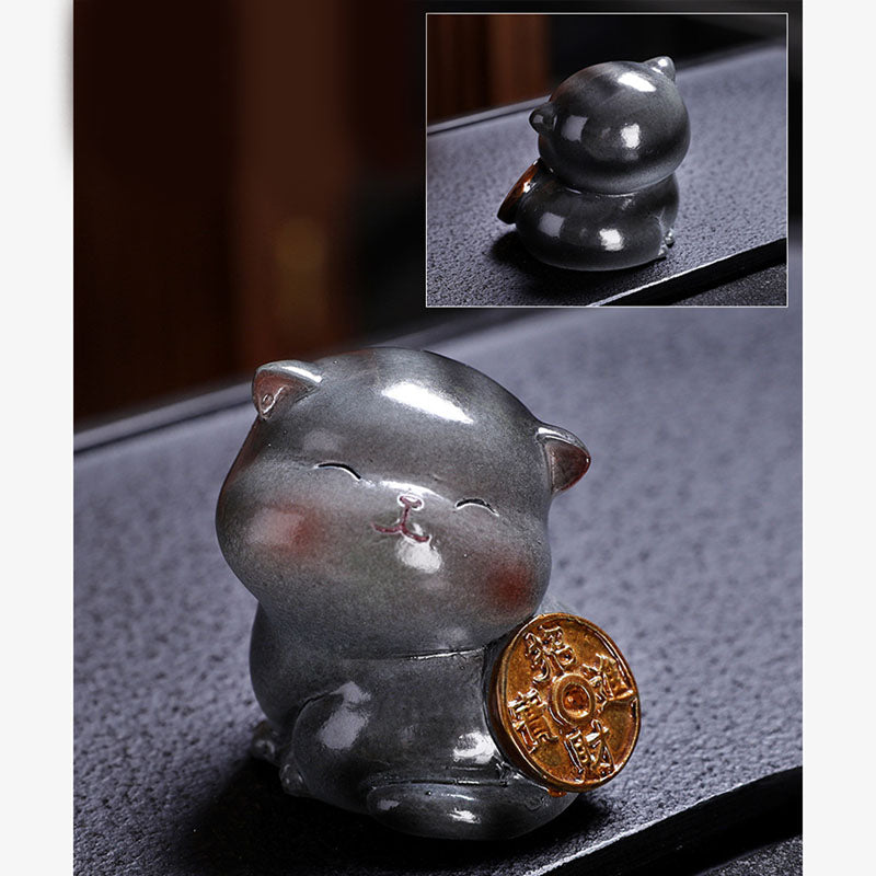 Buddha Stones色が変わる かわいい ミニ猫 樹脂 ティーペット 富 家 置物 装飾 - image 20