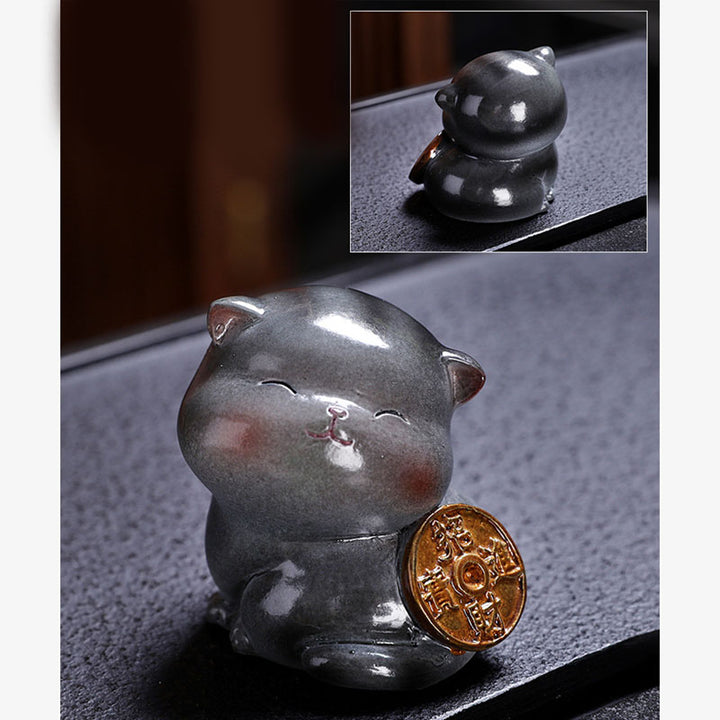 Buddha Stones色が変わる かわいい ミニ猫 樹脂 ティーペット 富 家 置物 装飾 - image 20