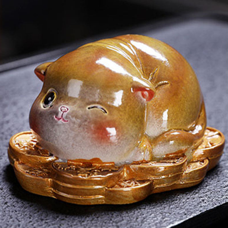 Buddha Stones色が変わる かわいい ミニ猫 樹脂 ティーペット 富 家 置物 装飾 - image 5