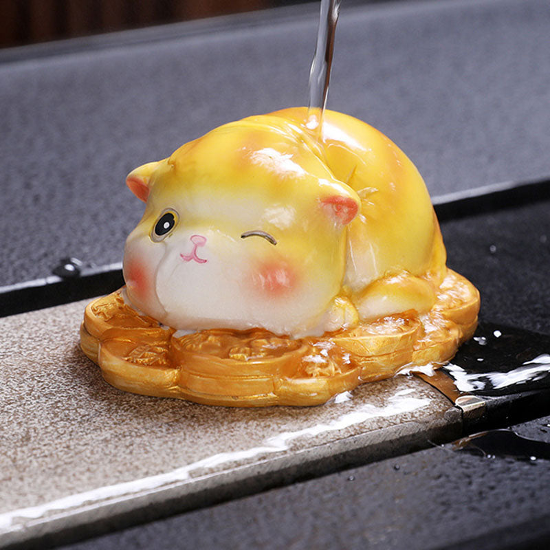 Buddha Stones色が変わる かわいい ミニ猫 樹脂 ティーペット 富 家 置物 装飾 - image 3