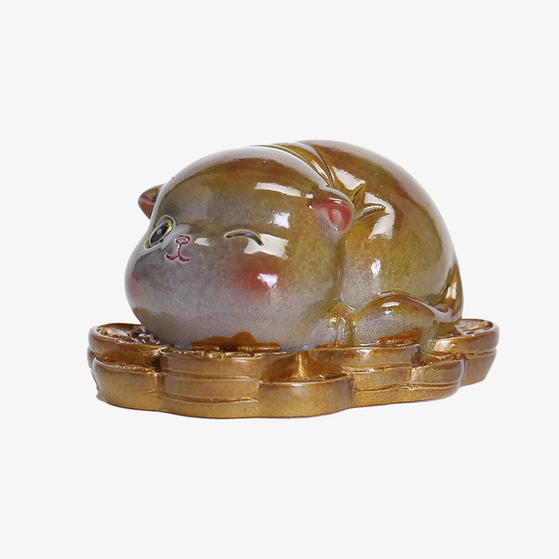 Buddha Stones色が変わる かわいい ミニ猫 樹脂 ティーペット 富 家 置物 装飾 - image 7