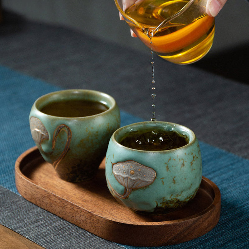 Buddha Stones蓮の鞘彫刻ティーカップカンフーティーカップ - image 1