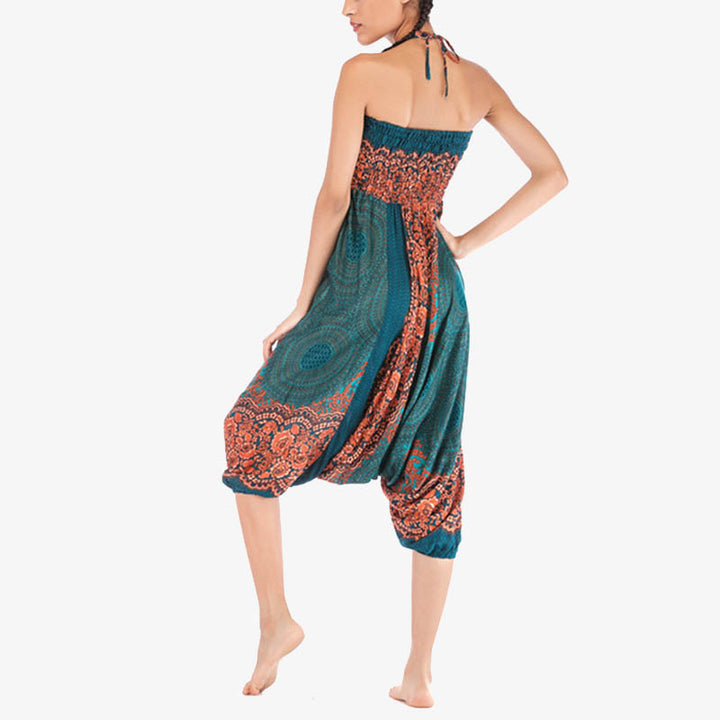 Buddha Stones2スタイル着用ラウンド幾何学模様ルーズスモックハーレムパンツジャンプスーツハイウエストレディースヨガパンツ - image 27