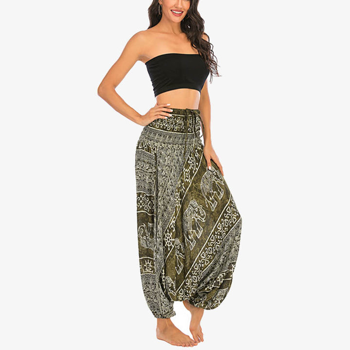 Buddha Stones2スタイルウェア エレファント柄 ゆったりスモック ハーレムパンツ ジャンプスーツ レディース ヨガパンツ - image 14