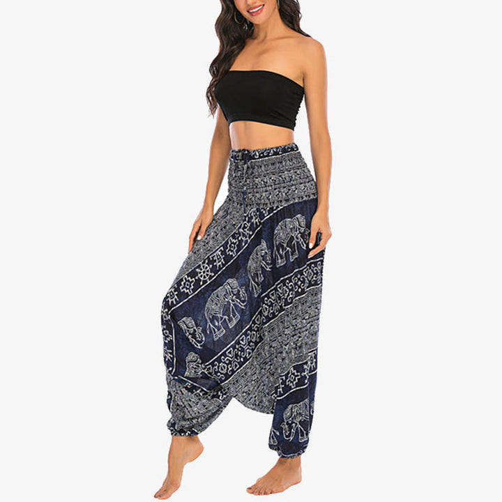 Buddha Stones2スタイルウェア エレファント柄 ゆったりスモック ハーレムパンツ ジャンプスーツ レディース ヨガパンツ - image 37