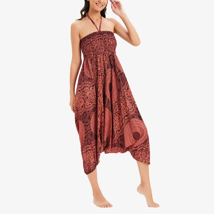 Buddha Stones 2スタイル ラウンドジオメトリック ルーズカジュアル ハーレムパンツ ジャンプスーツ レディース ヨガパンツ - image 14