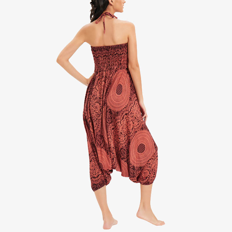 Buddha Stones 2スタイル ラウンドジオメトリック ルーズカジュアル ハーレムパンツ ジャンプスーツ レディース ヨガパンツ - image 15