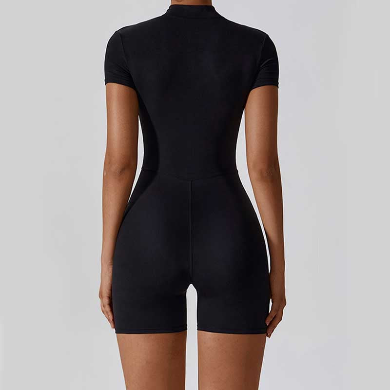 Buddha Stonesハイストレッチ ジッパー 半袖 ジャンプスーツ スポーツ フィットネス ヨガ レディース ボディスーツ - image 19