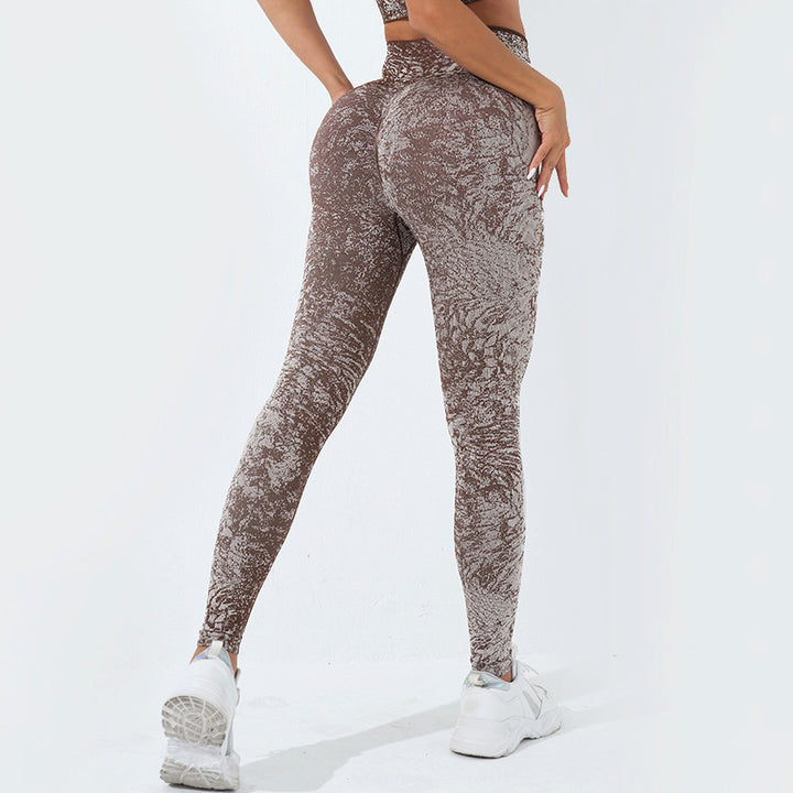 Buddha Stonesシームレス フィットネス クロップ タンクトップ ハイウエスト レギンス パンツ スポーツ ジム ヨガ ウェア - レギンス - 茶色 - US6、 UK/AU10、 EU38 (L)  - image 31