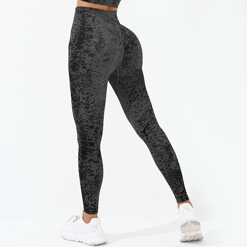 Buddha Stonesシームレス フィットネス クロップ タンクトップ ハイウエスト レギンス パンツ スポーツ ジム ヨガ ウェア - レギンス - 黒 - US6、 UK/AU10、 EU38 (L)  - image 25