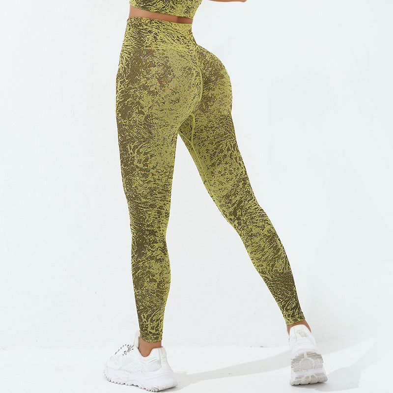 Buddha Stonesシームレス フィットネス クロップ タンクトップ ハイウエスト レギンス パンツ スポーツ ジム ヨガ ウェア - レギンス - 薄緑色 - US6、 UK/AU10、 EU38 (L)  - image 28
