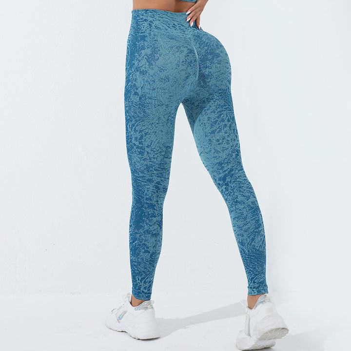 Buddha Stonesシームレス フィットネス クロップ タンクトップ ハイウエスト レギンス パンツ スポーツ ジム ヨガ ウェア - レギンス - 青 - US6、 UK/AU10、 EU38 (L)  - image 37