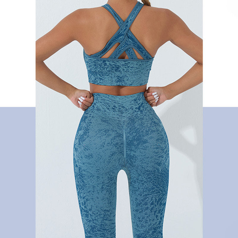 Buddha Stonesシームレス フィットネス クロップ タンクトップ ハイウエスト レギンス パンツ スポーツ ジム ヨガ ウェア - image 19