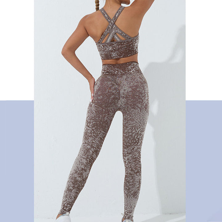 Buddha Stonesシームレス フィットネス クロップ タンクトップ ハイウエスト レギンス パンツ スポーツ ジム ヨガ ウェア - image 14