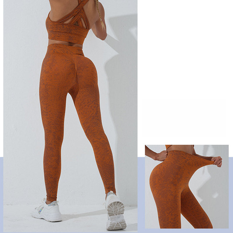 Buddha Stonesシームレス フィットネス クロップ タンクトップ ハイウエスト レギンス パンツ スポーツ ジム ヨガ ウェア - image 24