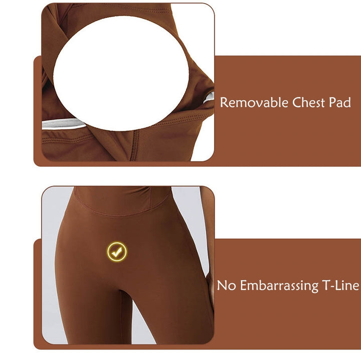 Buddha Stonesレディース ワークアウト クリスクロス ノースリーブ フレア ジャンプスーツ スポーツ フィットネス ヨガ ボディスーツ - image 7