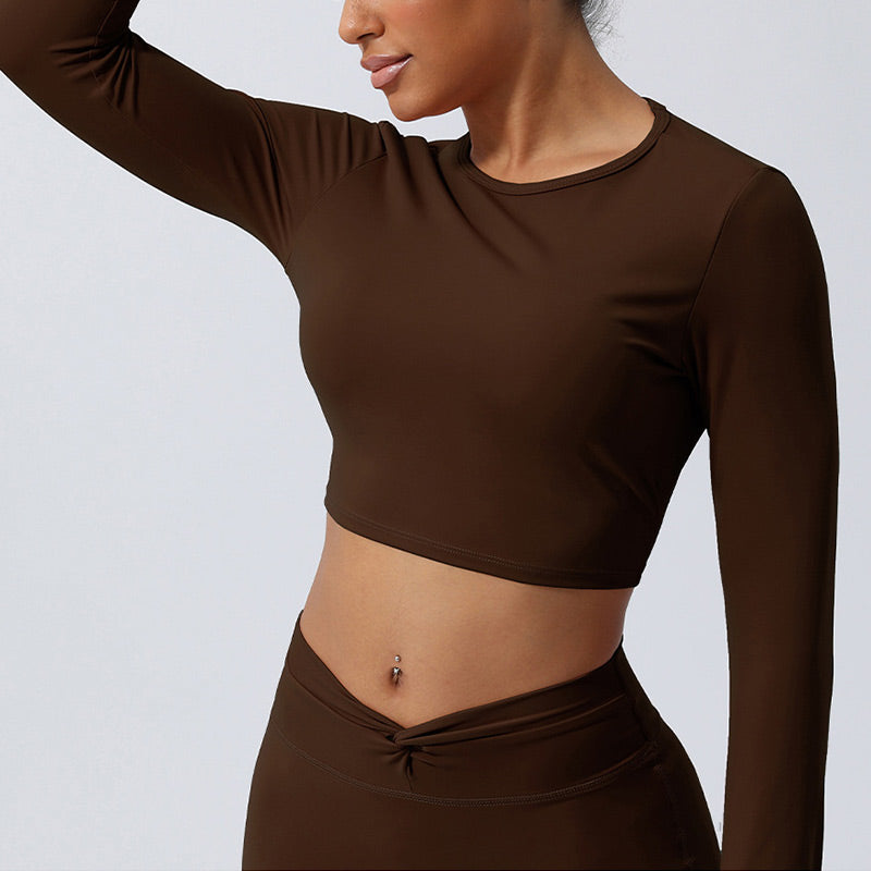 Buddha Stonesレディース ワークアウト 長袖 クリスクロス バックレス トップ Tシャツ レギンス スポーツ フィットネス ヨガ ウェア - image 25