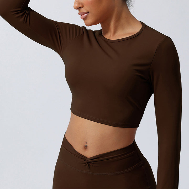 Buddha Stonesレディース ワークアウト 長袖 クリスクロス バックレス トップ Tシャツ レギンス スポーツ フィットネス ヨガ ウェア - image 25