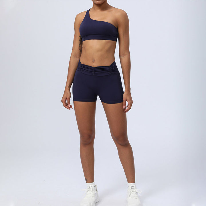 Buddha Stones 2点セット バックレス アシンメトリーデザイン トップブラ ショーツ レギンス パンツ フィットネス ヨガ 衣装セット - image 27