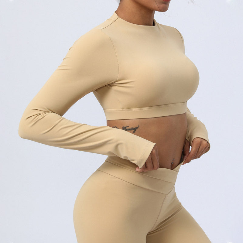 Buddha Stones 2点セット 長袖 バックレス トップ ブラ レギンス パンツ フィットネス ヨガ 衣装セット - image 14