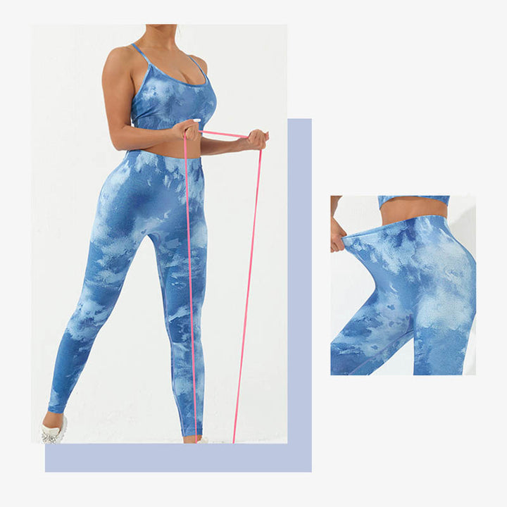 Buddha Stones 2点セット 迷彩柄 バックレス クロスストラップ トップ ブラ ショーツ レギンス パンツ フィットネス ヨガ 衣装セット