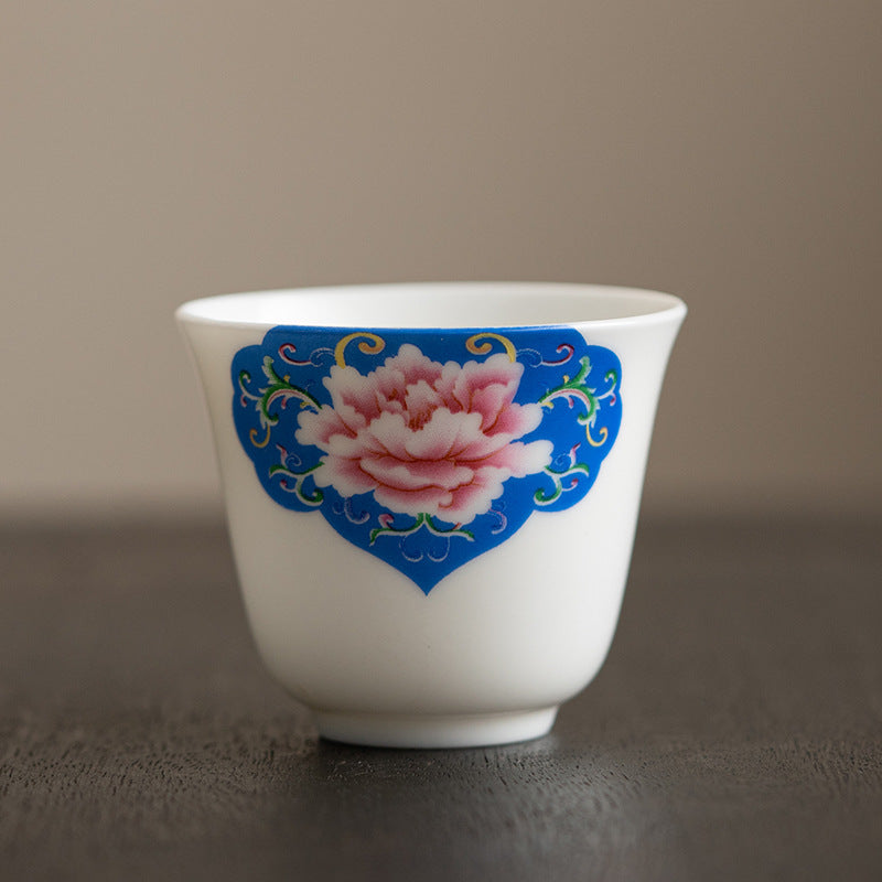 Buddha Stones、蓮の花、葉、山の亭、ヘラジカ、牡丹、陶器のティーカップ、カンフーティーカップ