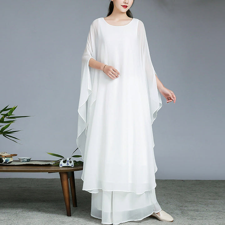 Buddha Stonesのシンプルな柄のミディドレス、ワイドレッグパンツ、瞑想、スピリチュアル、禅の練習、ヨガ、ダンスウェア - image 2