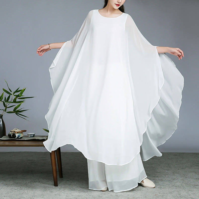 Buddha Stonesのシンプルな柄のミディドレス、ワイドレッグパンツ、瞑想、スピリチュアル、禅の練習、ヨガ、ダンスウェア - image 1