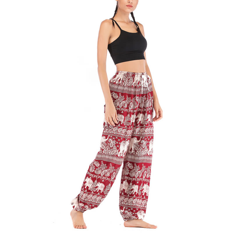 Buddha Stonesボヘミアン ルーズ エレファント柄 ハーレムパンツ レディース ヨガパンツ - image 3