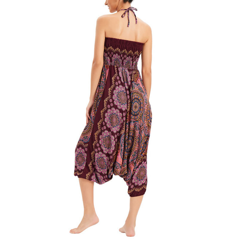 Buddha Stones2スタイルウェア マンダラフラワー柄 ルーズスモックハーレムパンツ ジャンプスーツ ハイウエストパンツ - image 18