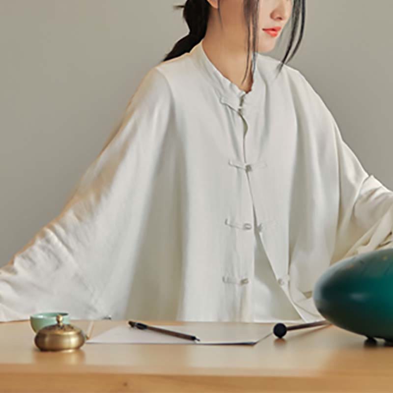Buddha Stones無地 カエルボタンデザイン シャツ 禅 太極拳 瞑想用 トップス コットンリネン ジャケット - image 16