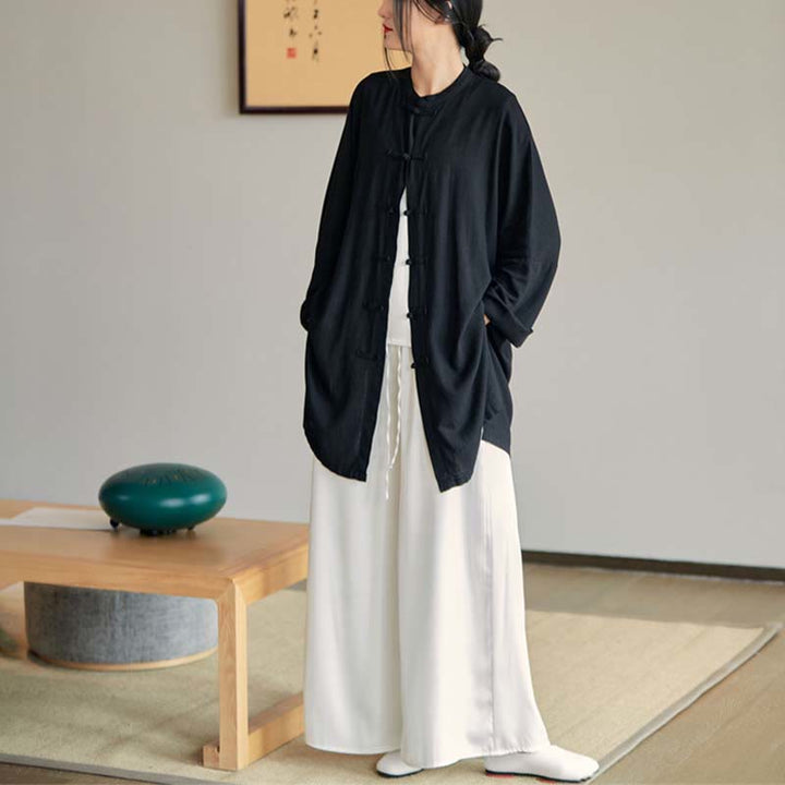 Buddha Stones無地 カエルボタンデザイン シャツ 禅 太極拳 瞑想用 トップス コットンリネン ジャケット - image 31