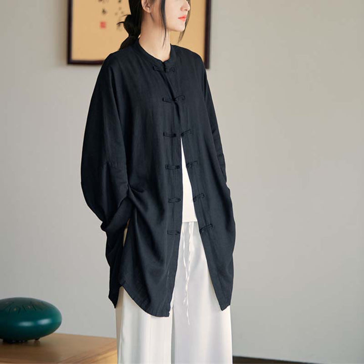 Buddha Stones無地 カエルボタンデザイン シャツ 禅 太極拳 瞑想用 トップス コットンリネン ジャケット - image 28