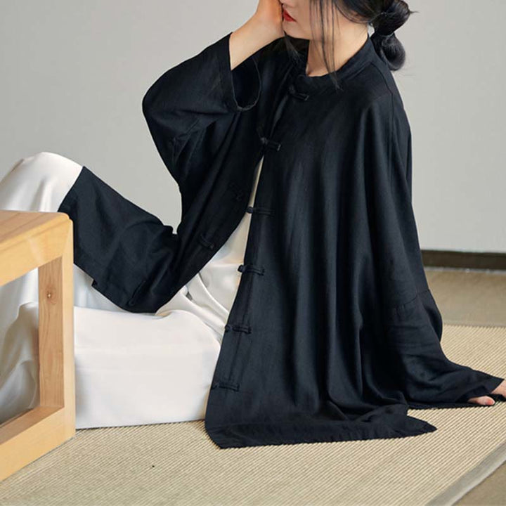 Buddha Stones無地 カエルボタンデザイン シャツ 禅 太極拳 瞑想用 トップス コットンリネン ジャケット - image 23