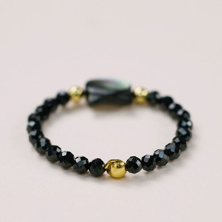 Buddha Stones天然シャコガイ石愛らしい猫14Kゴールド祝福リング - image 4