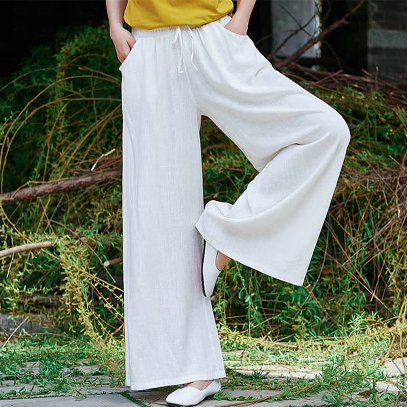 Buddha Stones無地 ワイドレッグパンツ ダンス レディース ヨガパンツ ポケット付き - image 15