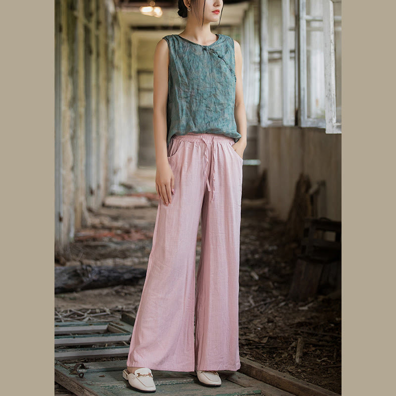 Buddha Stones無地 ワイドレッグパンツ ダンス レディース ヨガパンツ ポケット付き - image 65