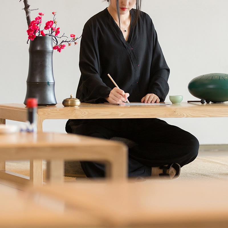 Buddha StonesVネックブラウスレディースシャツ長袖トップス中国漢服スタイル - image 19