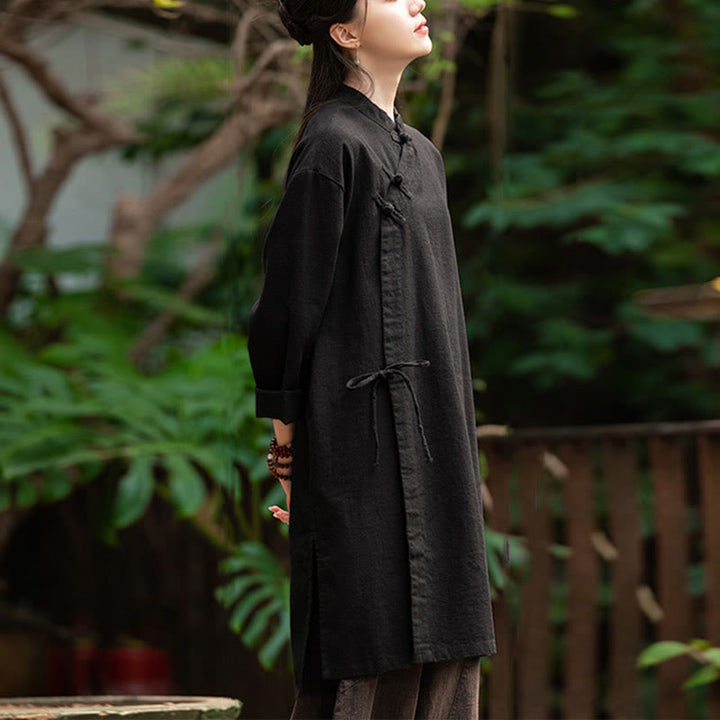 Buddha Stonesヴィンテージコットンリネンブラウスレディース長袖シャツ中国漢服トップス - image 17