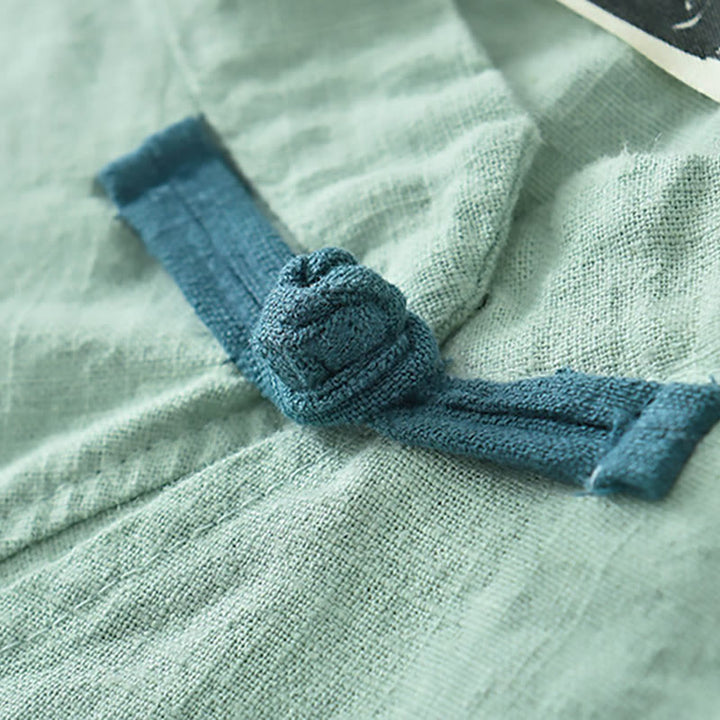 Buddha Stonesラミーリネンゆったりブラウスレディース長袖シャツ中国漢服トップス - image 6